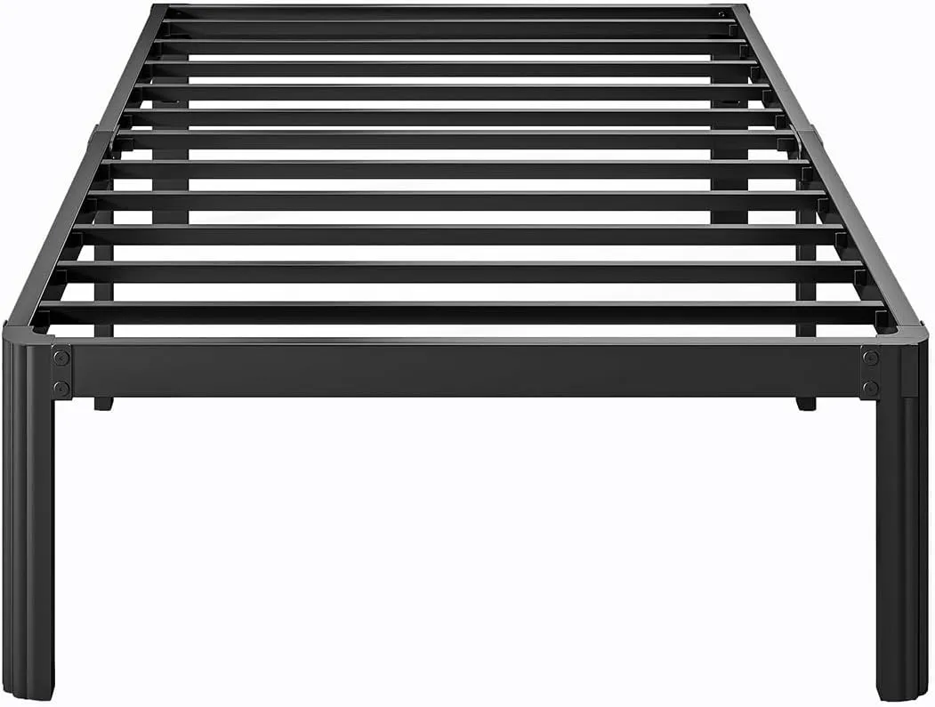 14 Inch High Twin Bed Frame No Box Spring Needed, Platform Metal Bed Frame Twin, Heavy Duty, Noise Free, Easy Assembly, Black