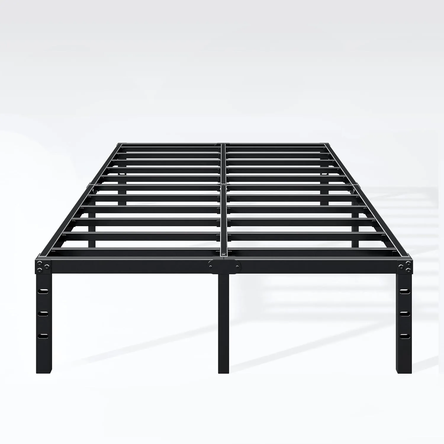 18 Inch King Bed Frame - Sturdy Metal Platform King Size, No Box Spring Needed, Heavy Duty, Easy Assembly, Strong Bearing Capacity, Under Bed Storage, Black