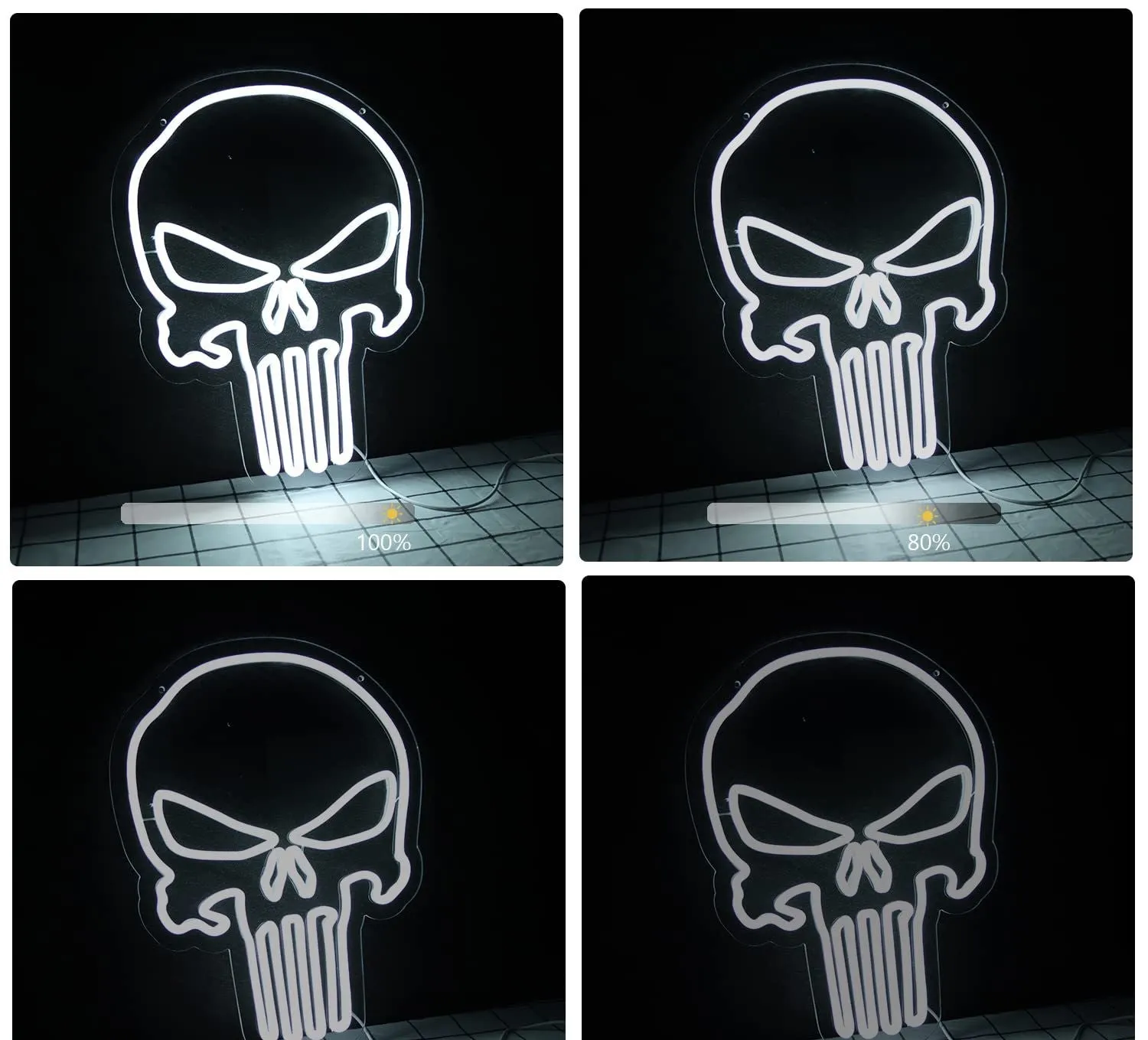 *2 Skull Styles, an LED Neon Red Flaming Eyes & a Creative White Light Molded Atmosphere Decoration