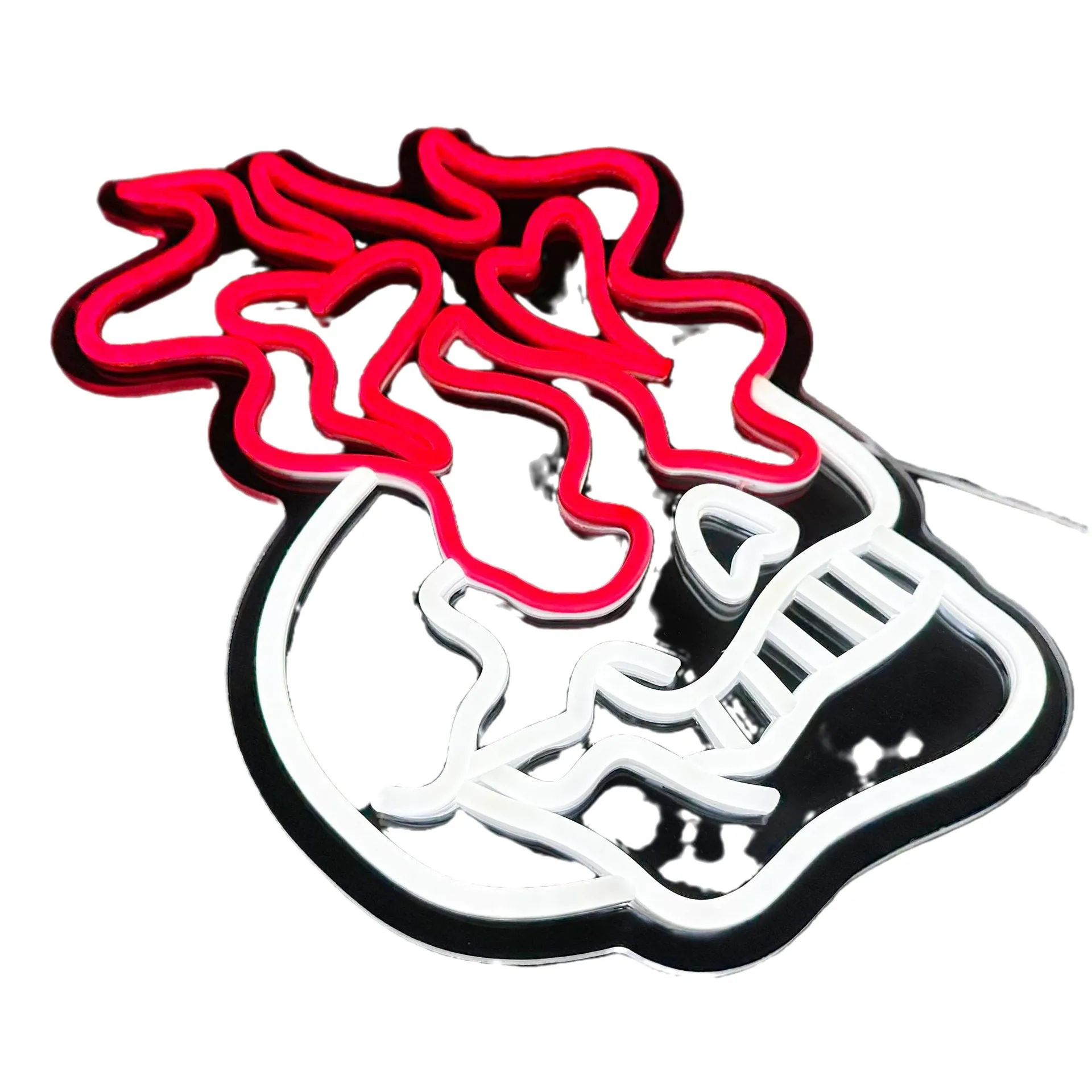 *2 Skull Styles, an LED Neon Red Flaming Eyes & a Creative White Light Molded Atmosphere Decoration