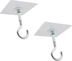 2PCS Strong Adhesive Ceiling Hooks 10CM No Hole Punch No Trace Sticky Hanger for Hanging Photo Frames Bags Towels Small Storage Racks Plants Lanterns