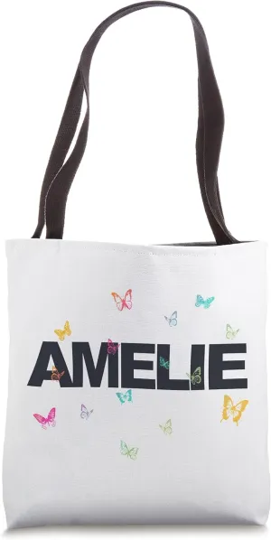 Amelie - Beautiful Name with colorful Butterflies Tote Bag