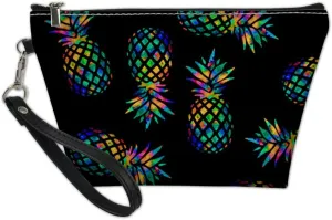 Amzbeauty Fashion Pineapple Makeup Bag Gift Women Girls Leather Purse Toiletry Pouch Travel Cosmetic Bags