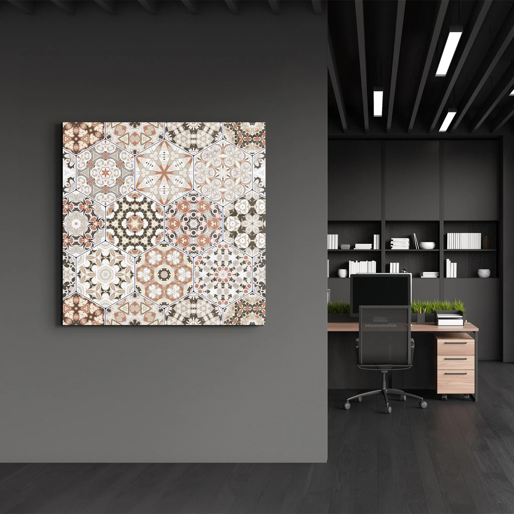 Beige Brown Italian Ceramic Tiles Collection | Glass Wall Art