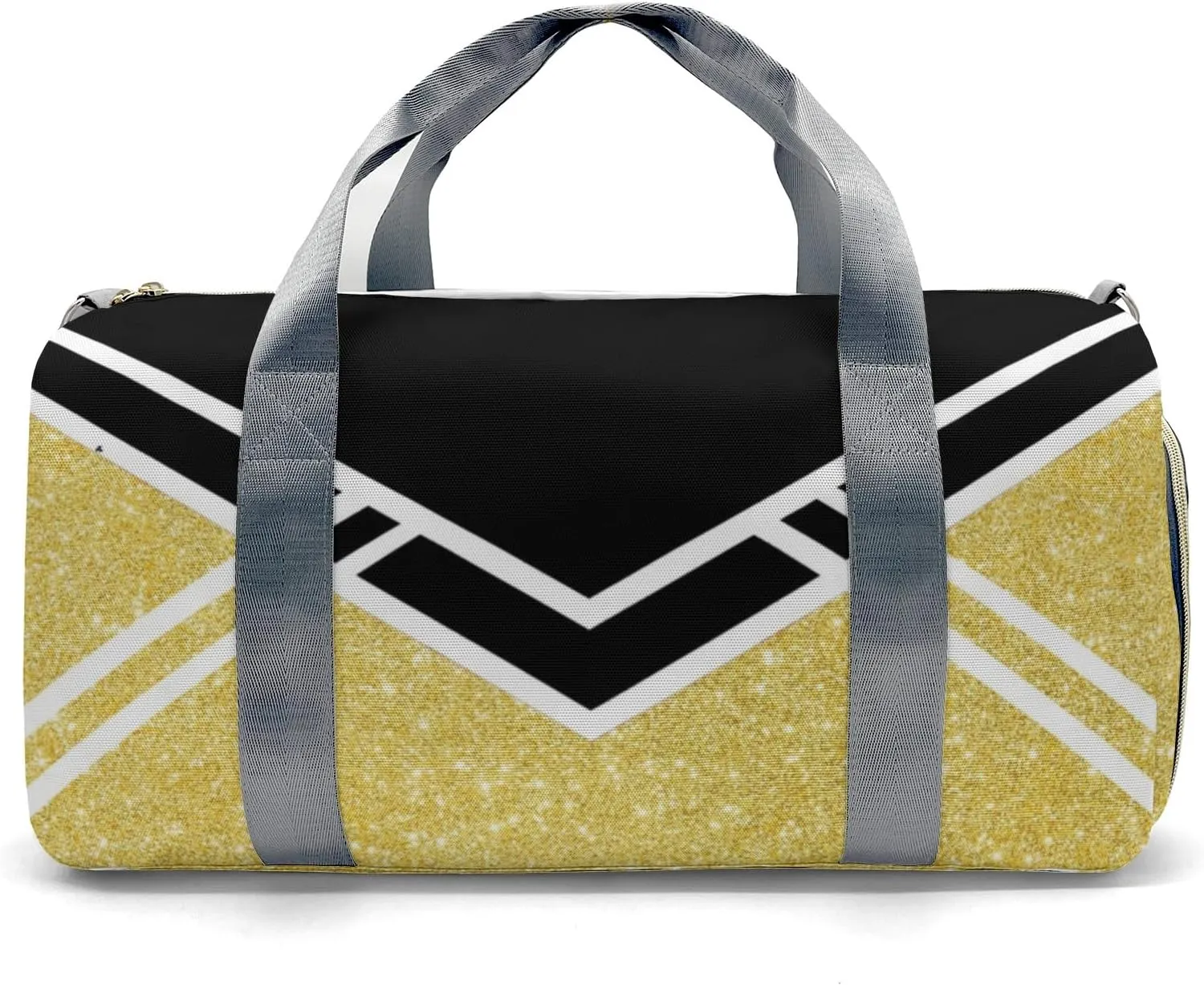 Cheerleader Glod Glitter Personalized Duffel Bag with Name Custom Travel Bag Weekend Overnight Bag with Shoe Compartmen for Women Sports Gym Gymnastic Bags