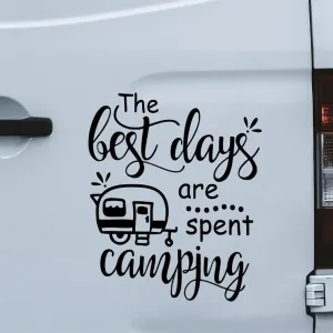 CLIFFBENNETT Best Days Camping Camper Door Decal, Retro rv Sticker - Vinyl Camp Bucket - Camping Decal - RV Sticker, Campsite Decor