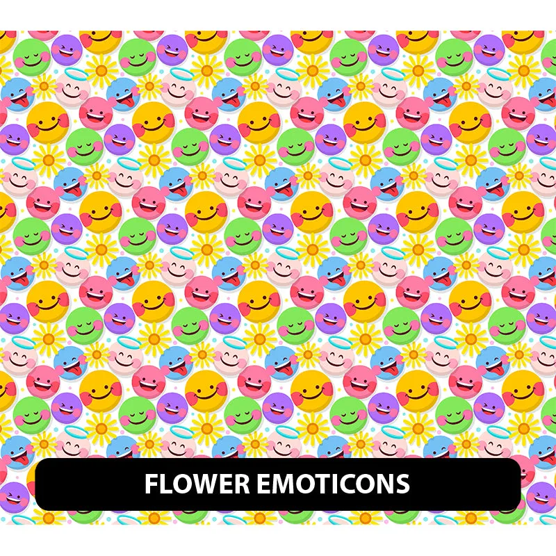 Cute Emoji Orajet 3164 Patterned Adhesive Vinyl (11" x 12")