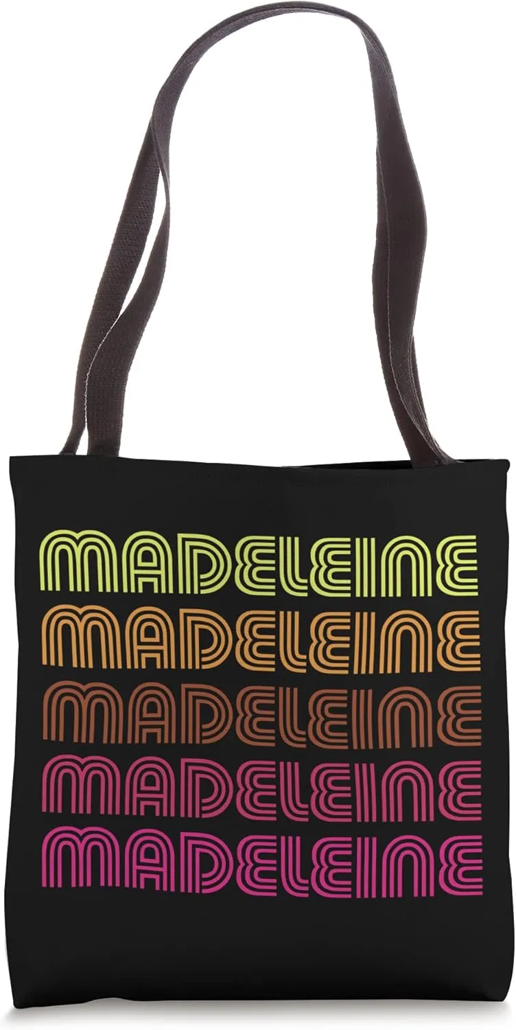 First Name Madeleine Funky Retro Vintage Disco Design Tote Bag
