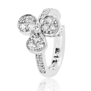 Flower Cuff Earring in 18k Gold with Diamonds