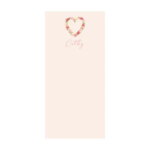 Flower Heart Notepad- Personalized