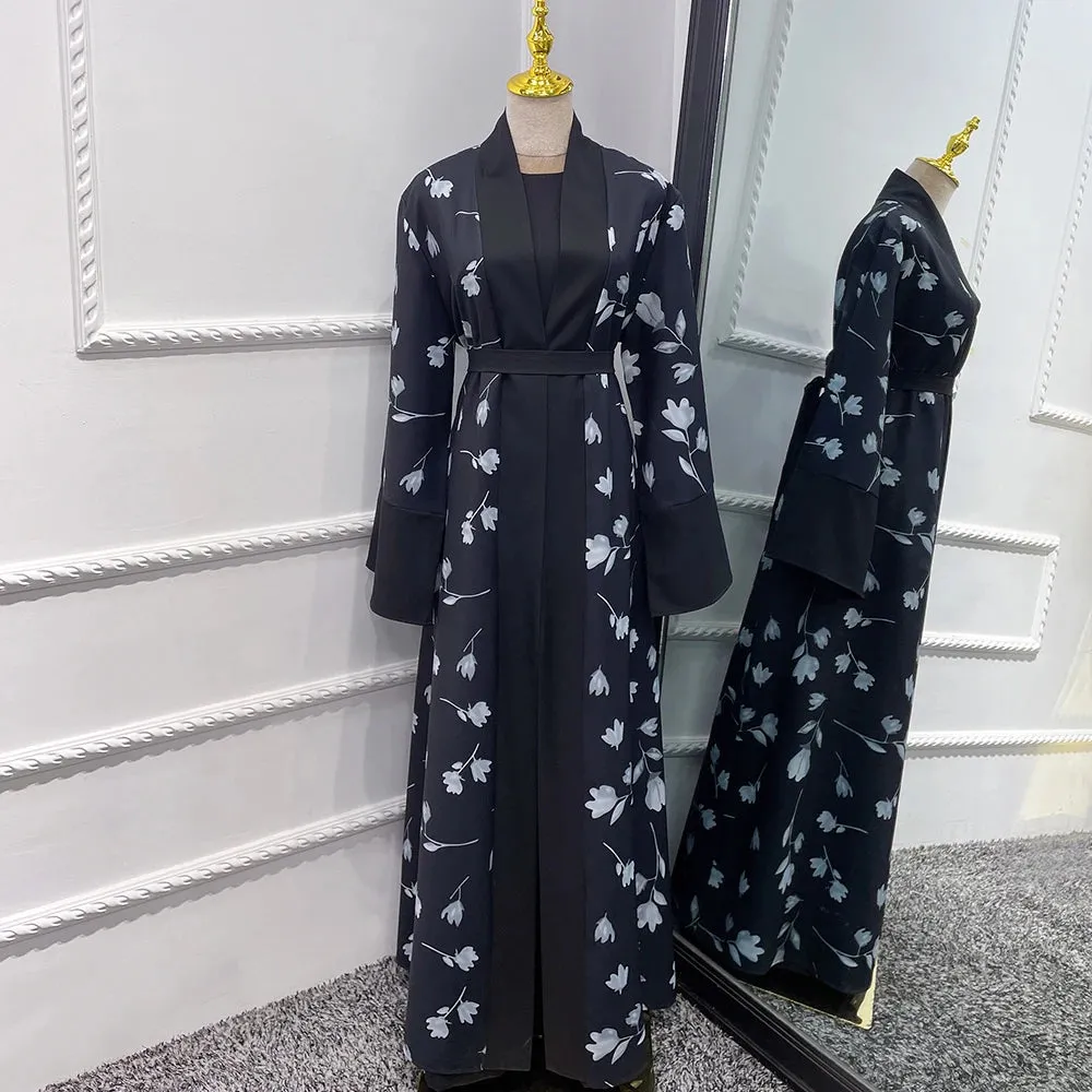 Flower Printing Open Abaya