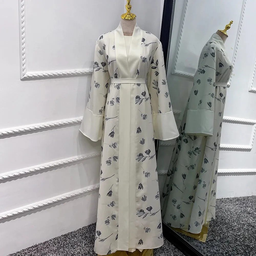 Flower Printing Open Abaya