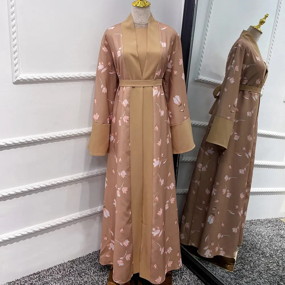 Flower Printing Open Abaya