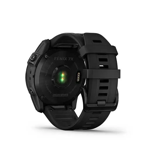 fēnix 7X Sapphire - Black Titanium with Black Silicone Band