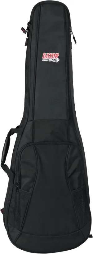 Gator Cases 4G Series Gig Bag For Two Electric Guitars With Adjustable Backpack Straps, Fits Two Stratocaster and Telecaster Style Electric Guitars (GB-4G-ELEC 2X)