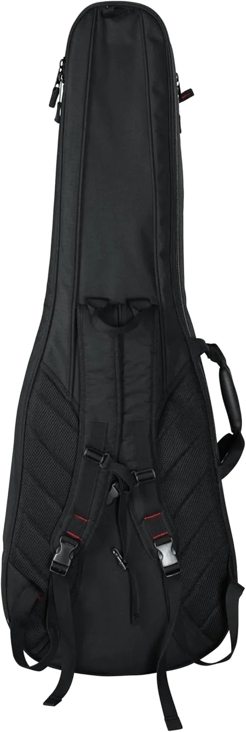 Gator Cases 4G Series Gig Bag For Two Electric Guitars With Adjustable Backpack Straps, Fits Two Stratocaster and Telecaster Style Electric Guitars (GB-4G-ELEC 2X)
