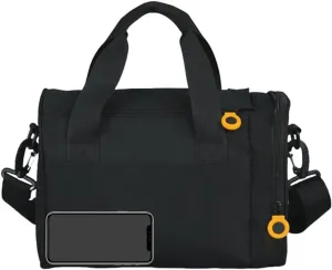 Geerlaqaly gym Bag is suitable for women's side compartments with magic tape 12L double zipper mini gym bag for exercise, dance, sports, travel and portable fitness handbag,black