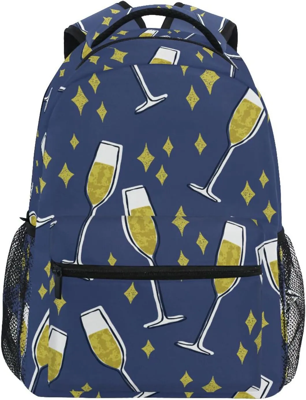 Glasses Of Champagne Pattern Boys Girls Kids School Backpacks Bookbag, School Bag Travel Backpack Daypack