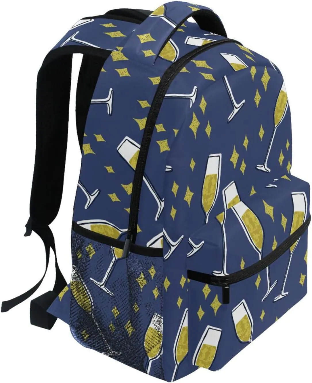 Glasses Of Champagne Pattern Boys Girls Kids School Backpacks Bookbag, School Bag Travel Backpack Daypack