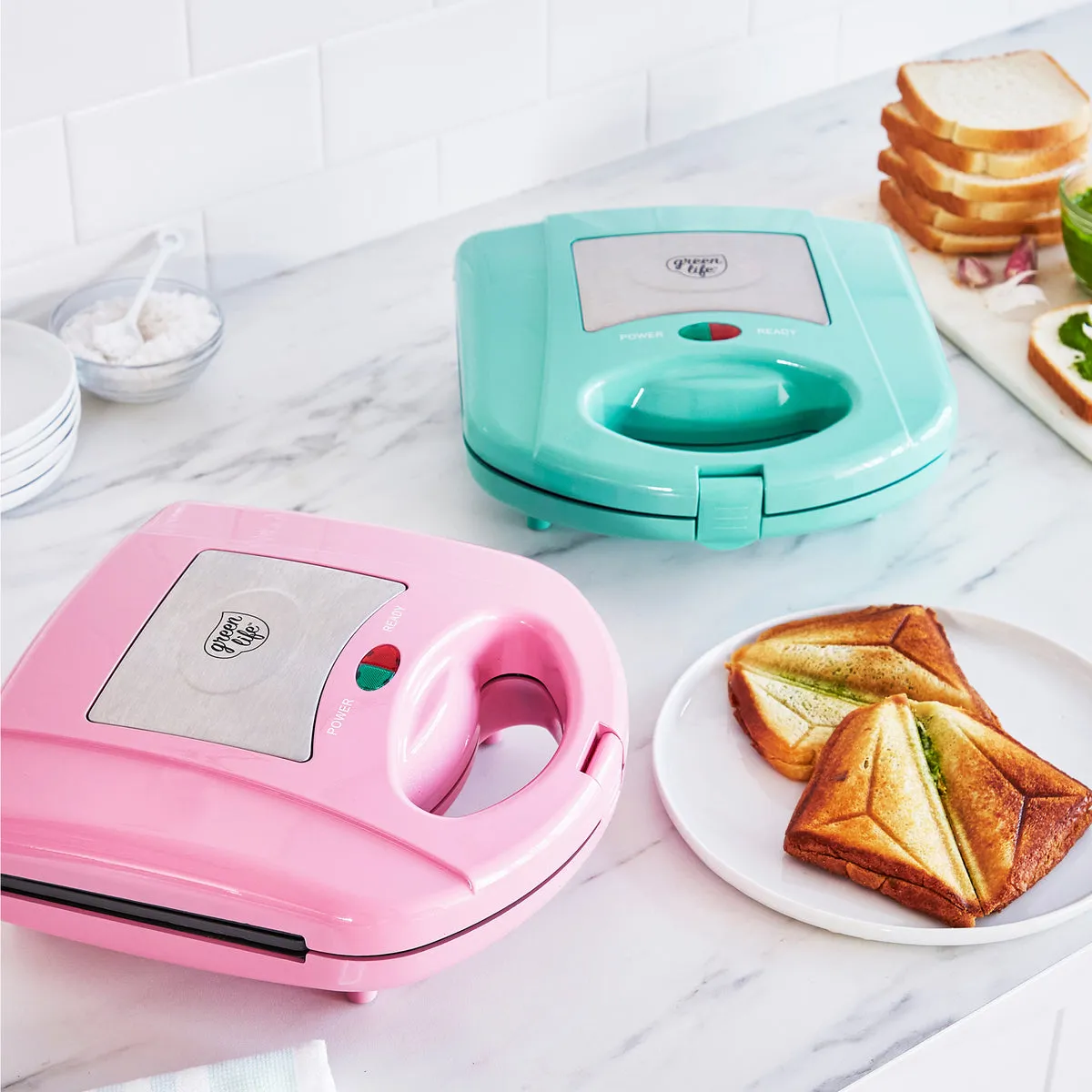 GreenLife Waffle and Sandwich Duo | Turquoise