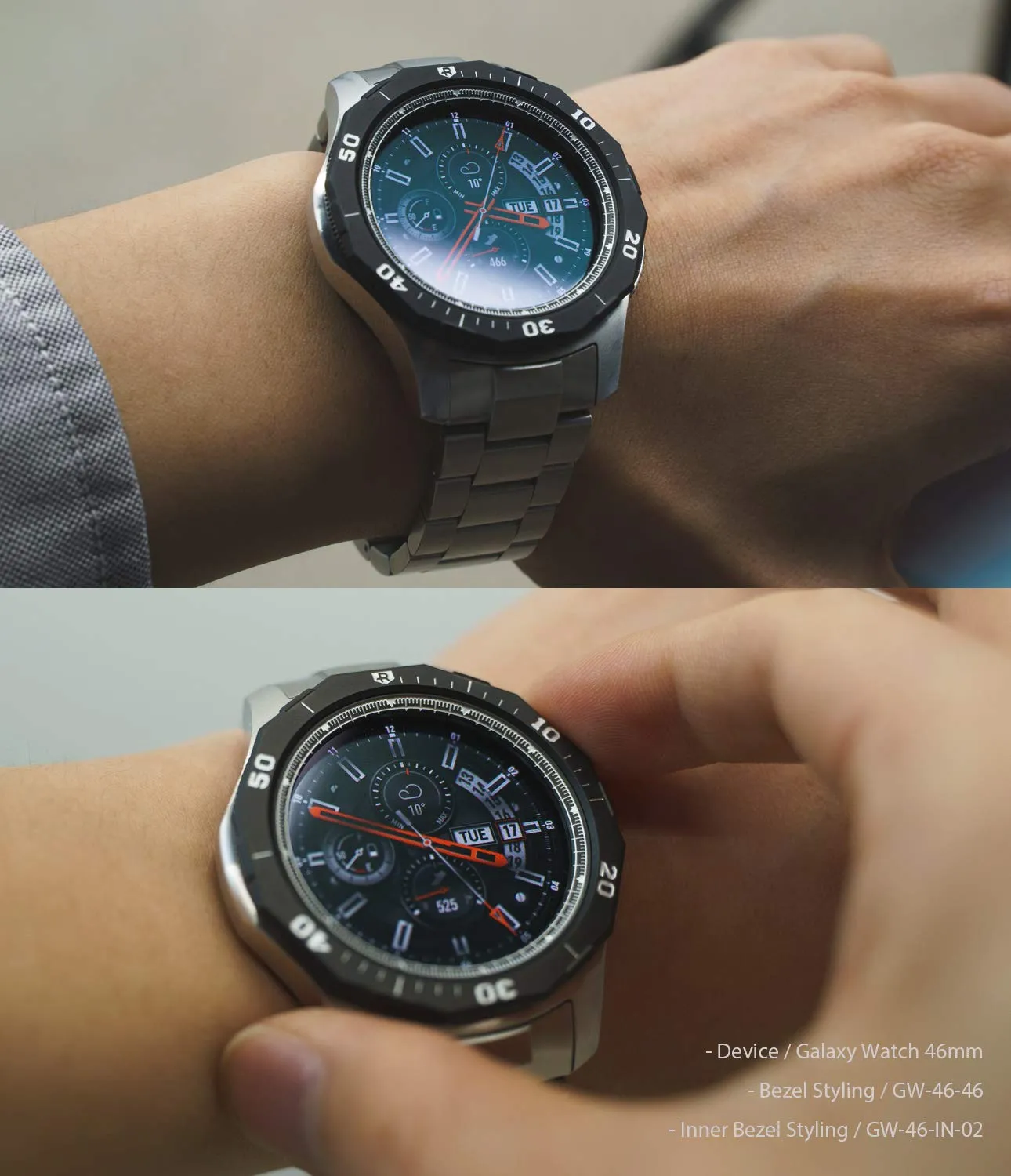 Inner Bezel Styling for Galaxy Watch 46mm, Galaxy Gear S3 Frontier - GW-46-IN-02  [Stainless Steel]