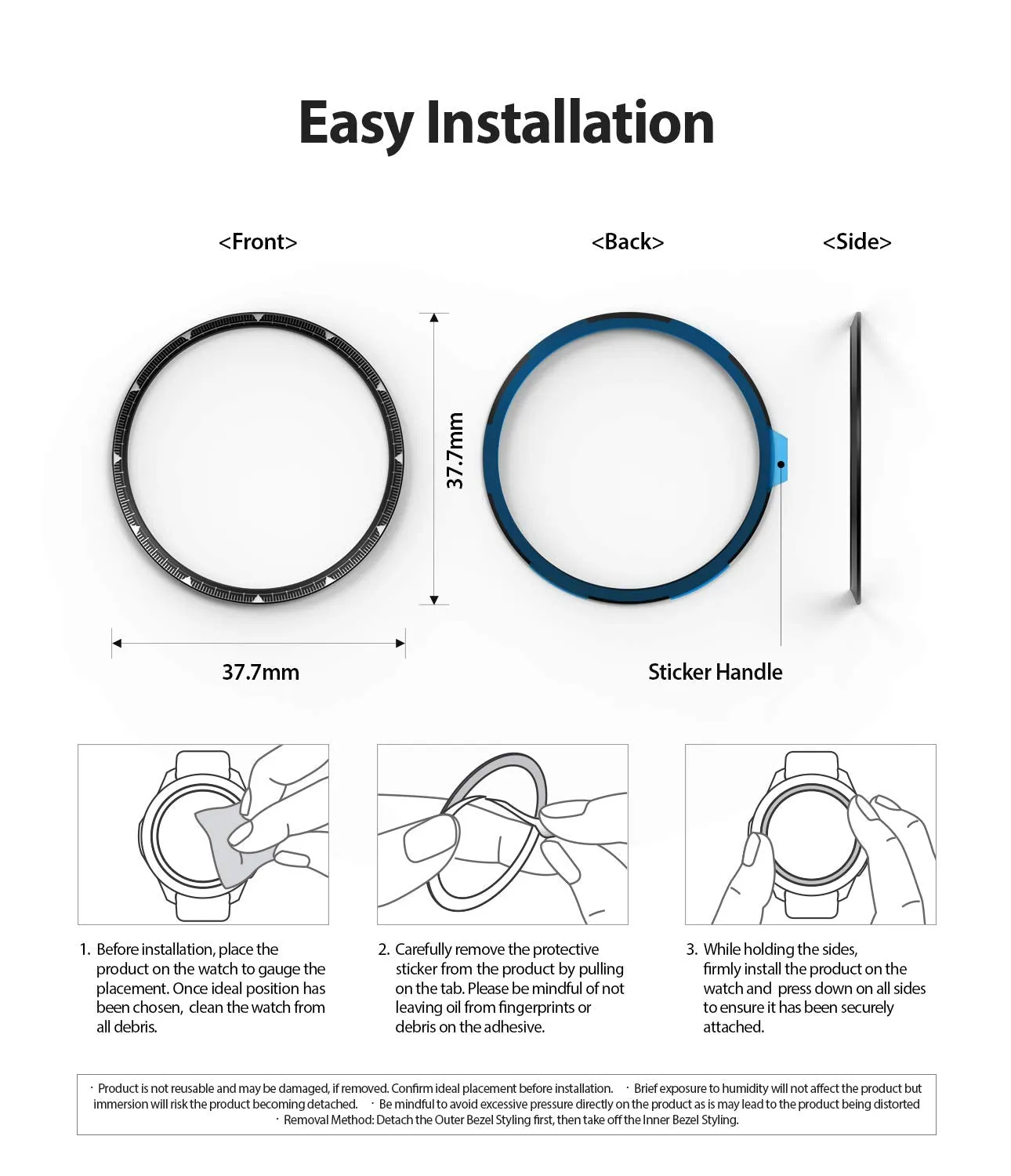 Inner Bezel Styling for Galaxy Watch 46mm, Galaxy Gear S3 Frontier - GW-46-IN-02  [Stainless Steel]