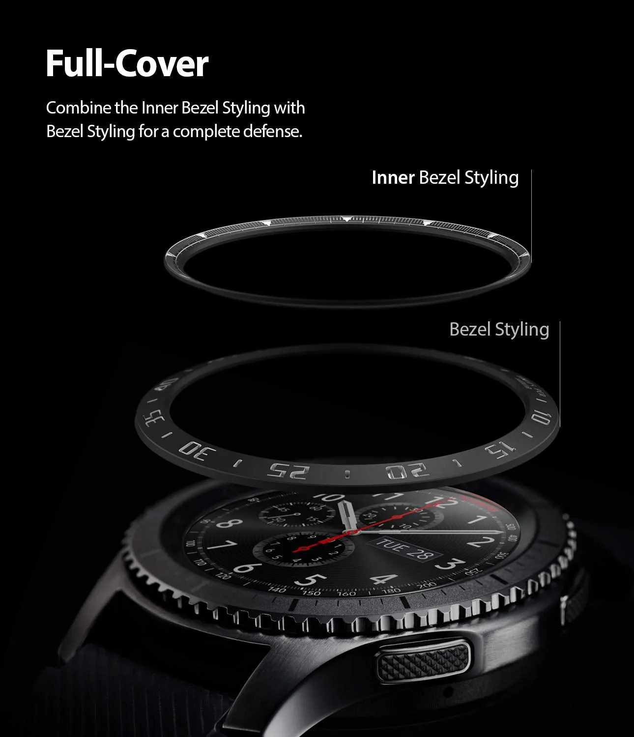 Inner Bezel Styling for Galaxy Watch 46mm, Galaxy Gear S3 Frontier - GW-46-IN-02  [Stainless Steel]