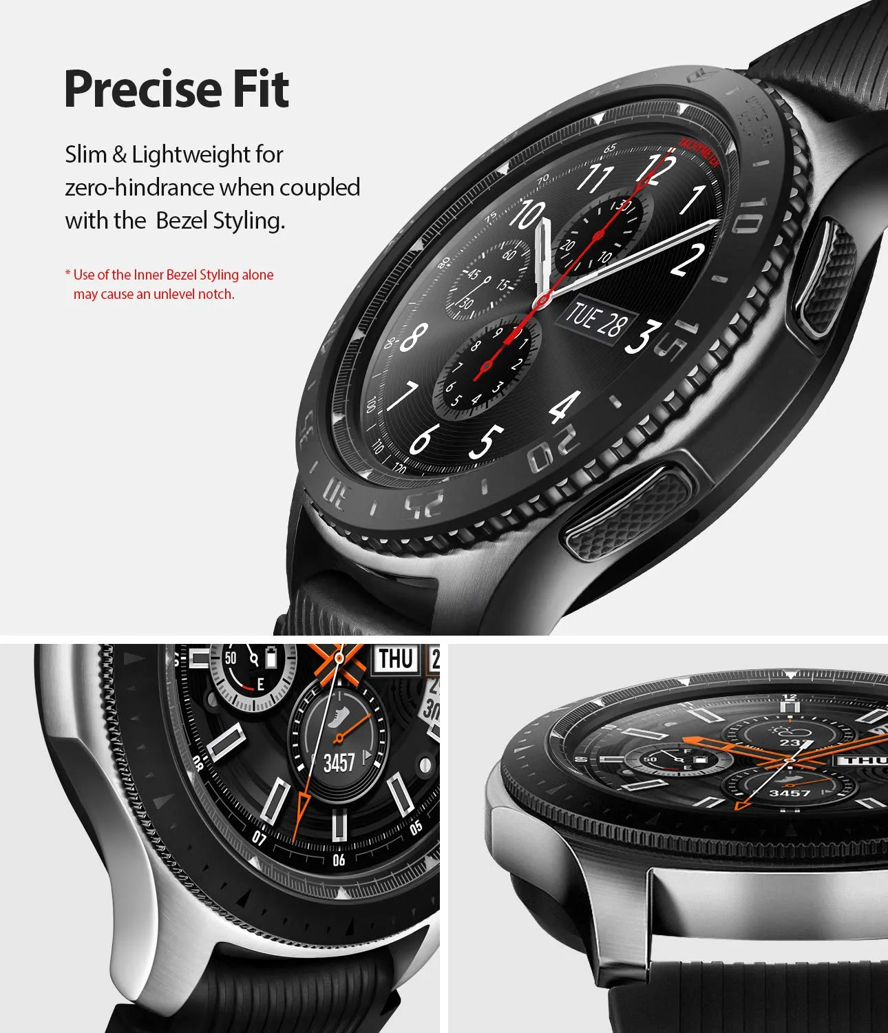 Inner Bezel Styling for Galaxy Watch 46mm, Galaxy Gear S3 Frontier - GW-46-IN-02  [Stainless Steel]