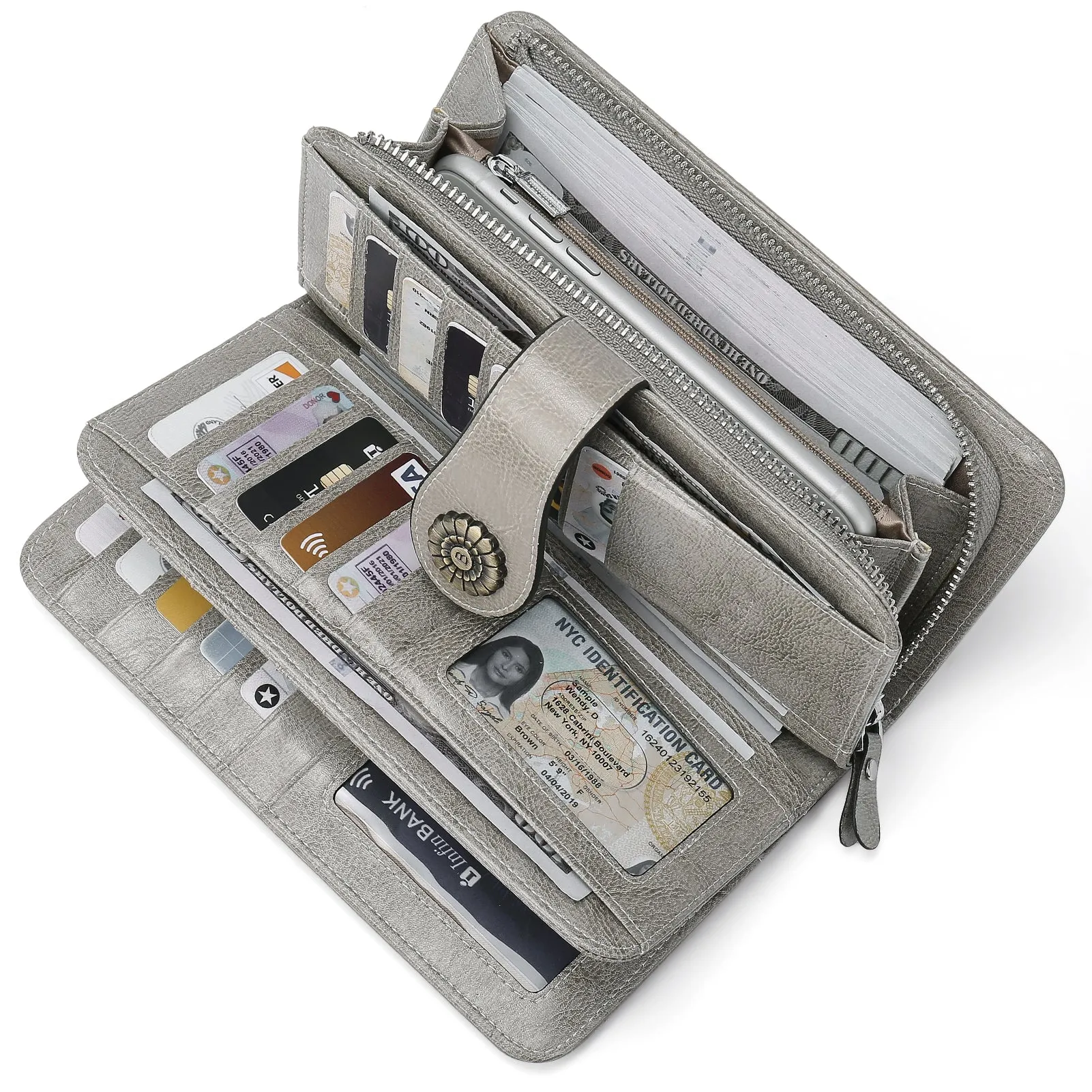 Lomy Big Wallet For Women With Wristlet —  Large Capacity