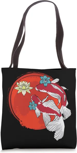 Nishikigoi Carp Lotus Flowers Fish Pond Japanese Koi Carp Tote Bag