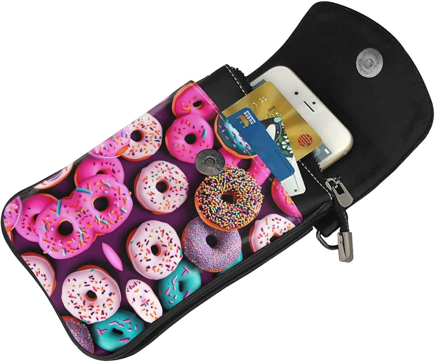 Northern Lights Painting Small Cell Phone Purse - Ideal Travel Accessory for Women and Teens - Adjustable Strap