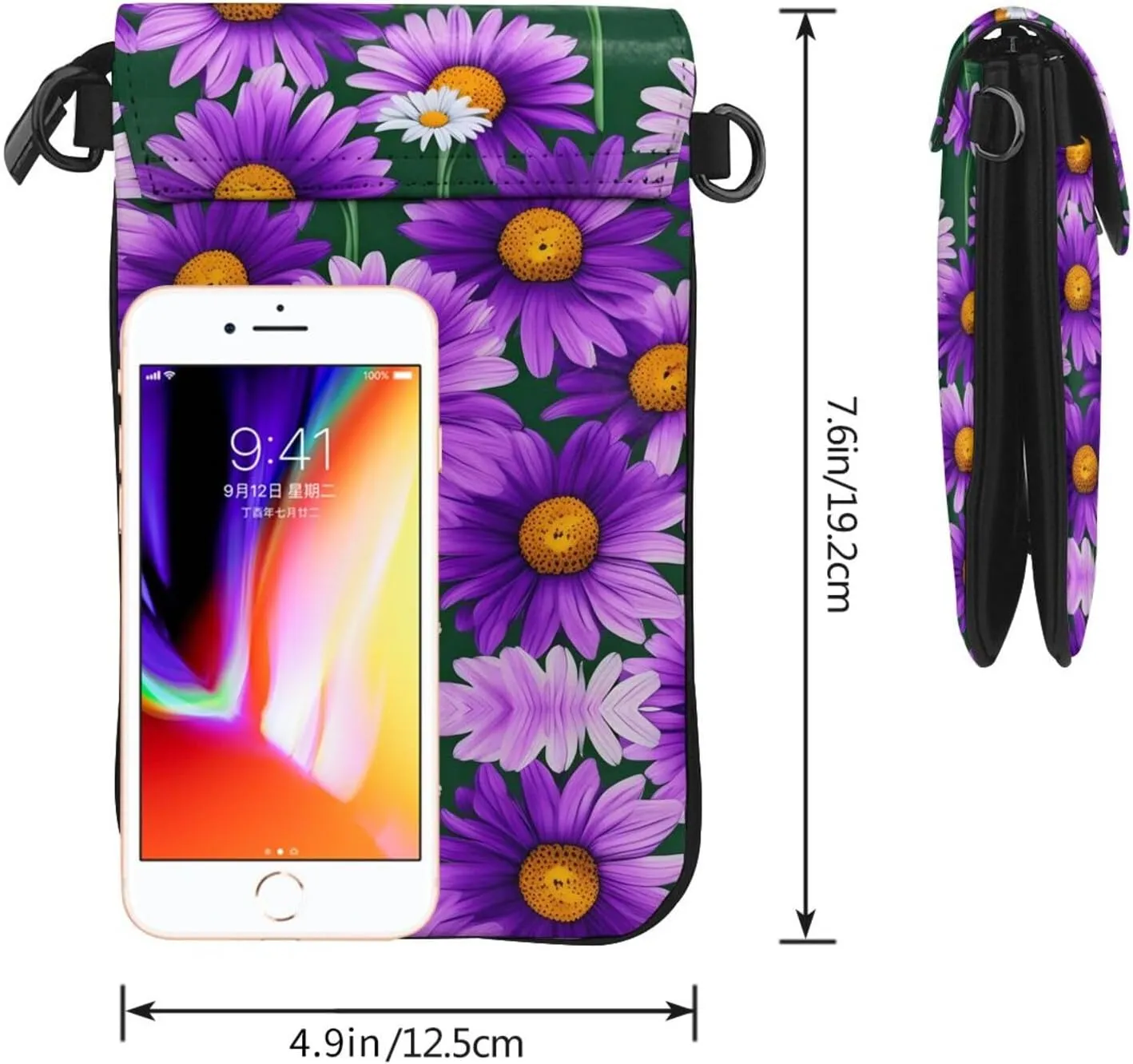 Northern Lights Painting Small Cell Phone Purse - Ideal Travel Accessory for Women and Teens - Adjustable Strap
