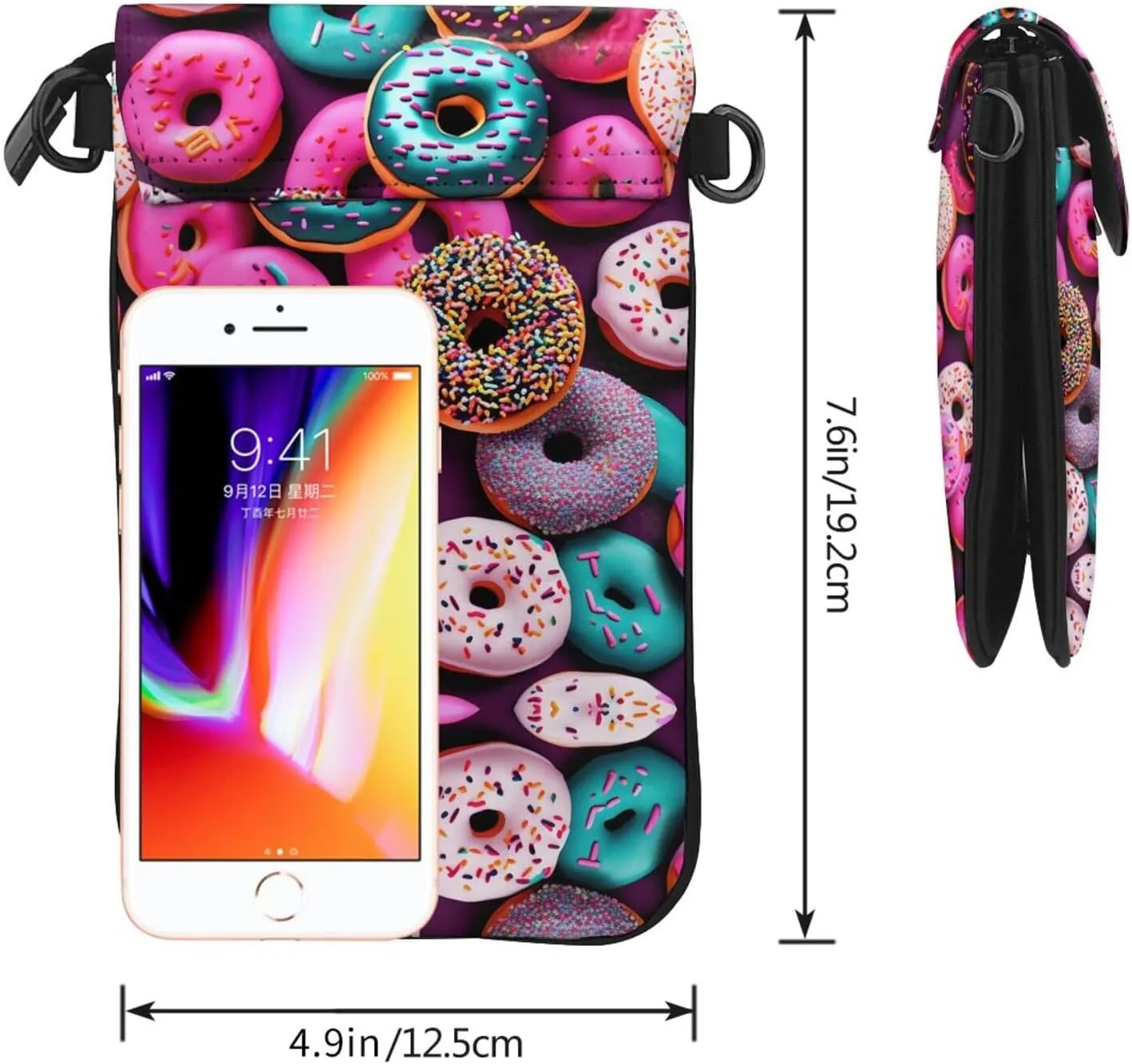 Northern Lights Painting Small Cell Phone Purse - Ideal Travel Accessory for Women and Teens - Adjustable Strap