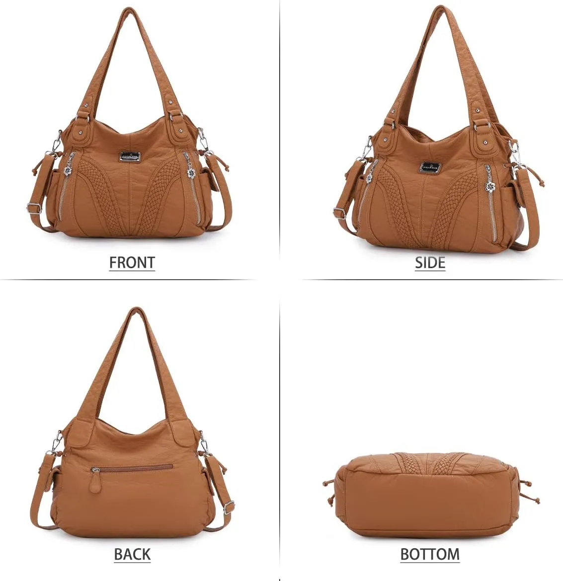 Purses and Handbags Women Fashion Tote Bag Shoulder Bags Top Handle Satchel Purses Washed Synthetic Leather Handbag