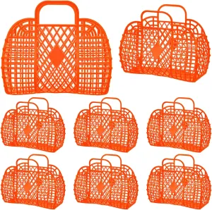 Tatuo 8 Pcs Jelly Purse Jelly Basket Beach Bags Reusable Handbags Plastic Easter Egg Basket for Women Girls kid
