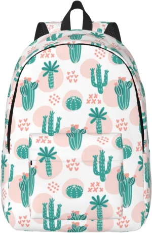 Tropical Different Types Cactus Canvas Backpacks Laptop Backpack Multipurpose Double Shoulder Bag for Men Women Gifts Small