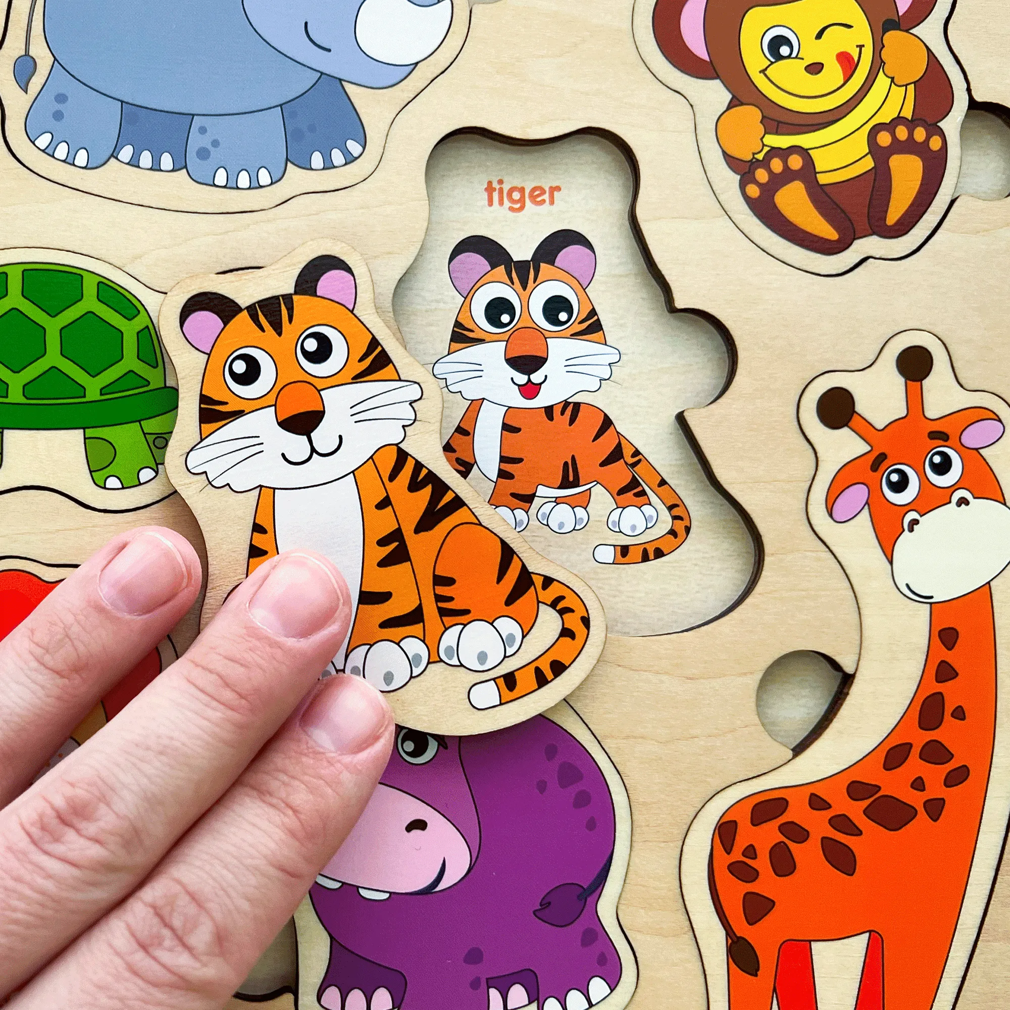 Wooden Puzzles for Toddlers | Shapes Numbers Animals