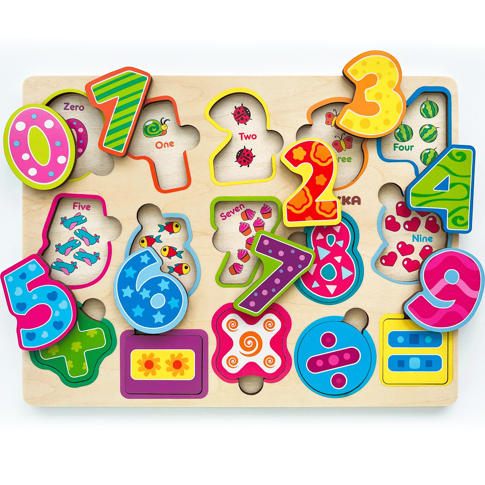 Wooden Puzzles for Toddlers | Shapes Numbers Animals