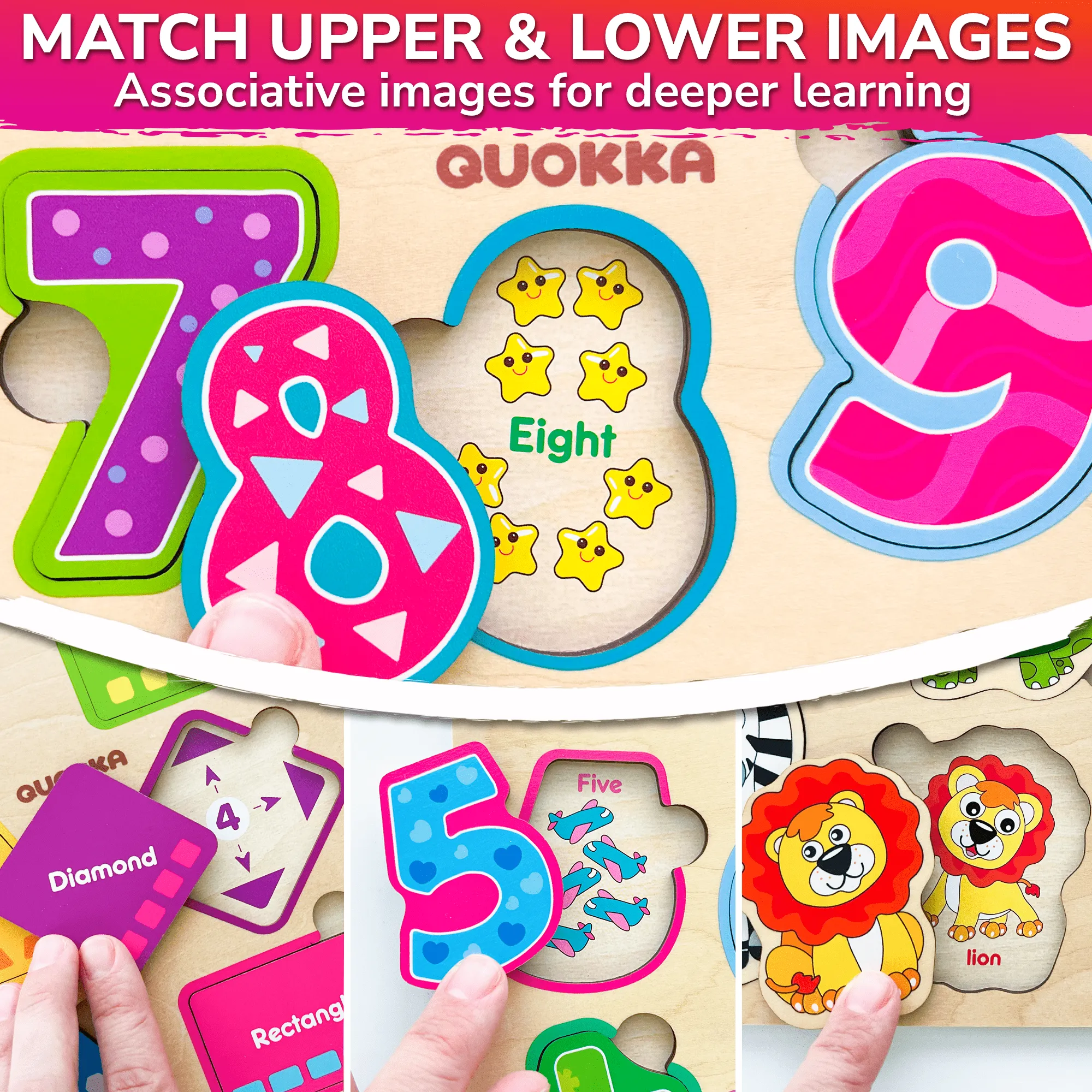 Wooden Puzzles for Toddlers | Shapes Numbers Animals